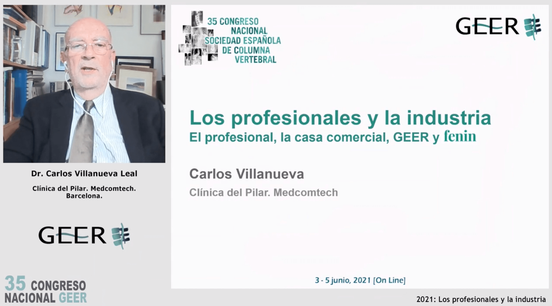 Conferencia Invitada GEER: 
2021: Los profesionales y la industria
